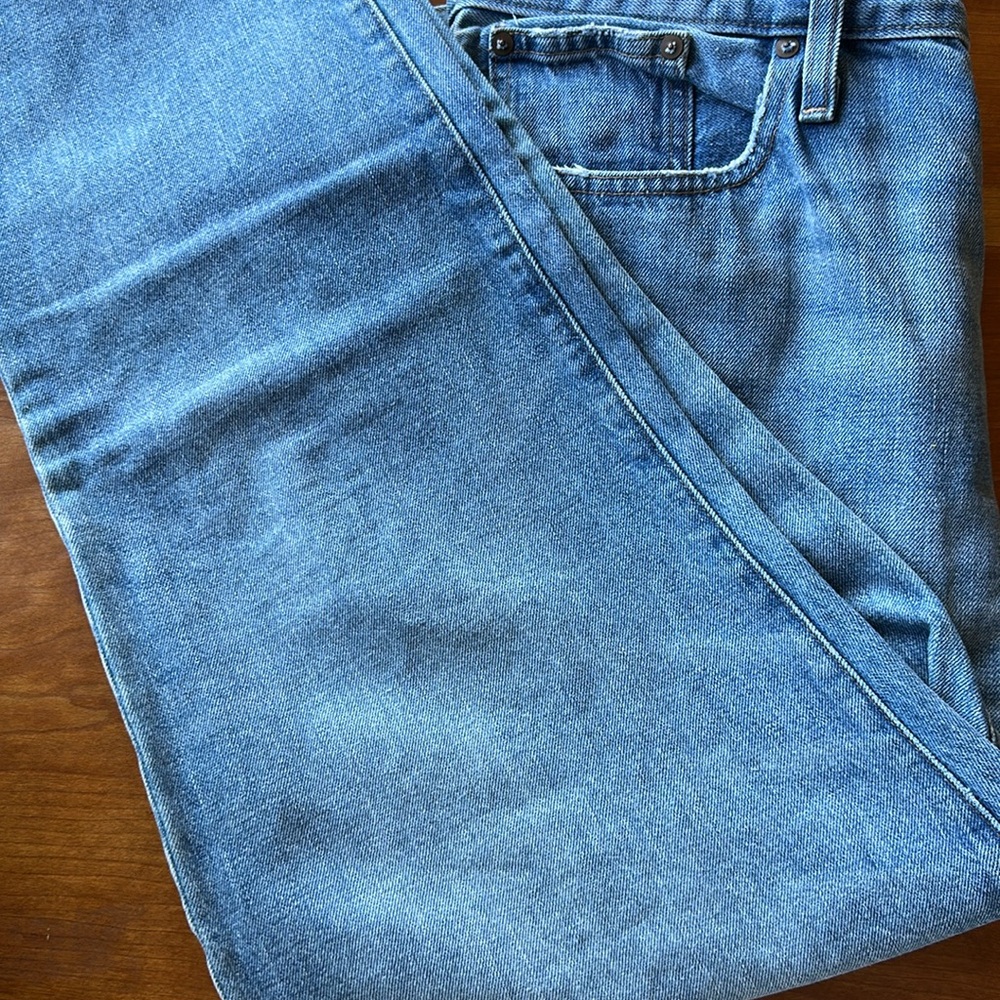 Madewell The Dad Jean in light wash with light distress/button fly. Size 14/32 - Picture 13 of 14